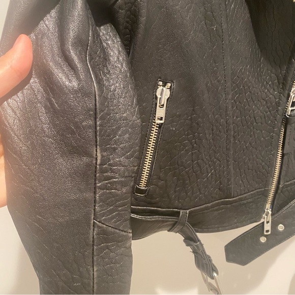 Mackage for Aritzia Pebbled Genuine Lambskin Leather Moto Jacket - Picture 6 of 13